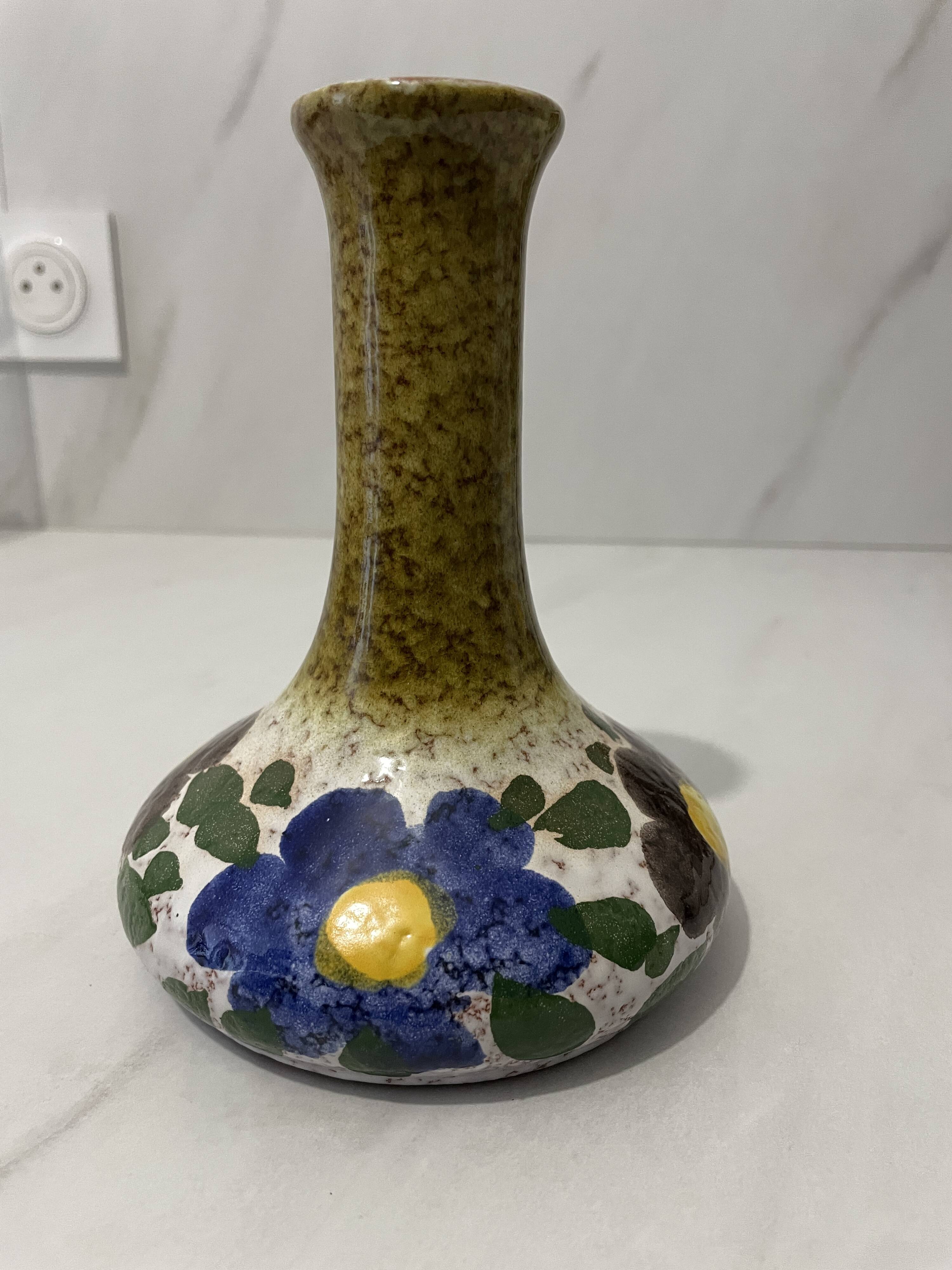 Rare enamelled ceramic vase no. 9101/1 - 1960s / 70s - west germany