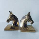 Pair of brass horse book set
