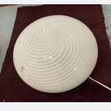 White Swirl Murano Glass Flushmount