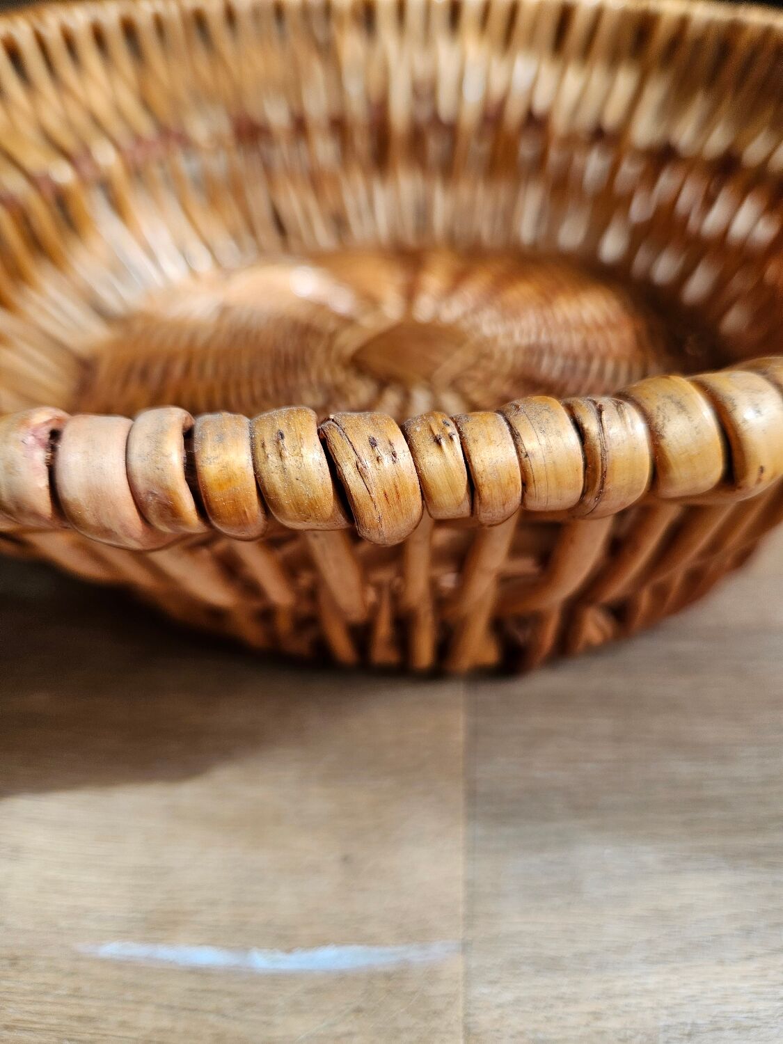 Wicker and rattan basket