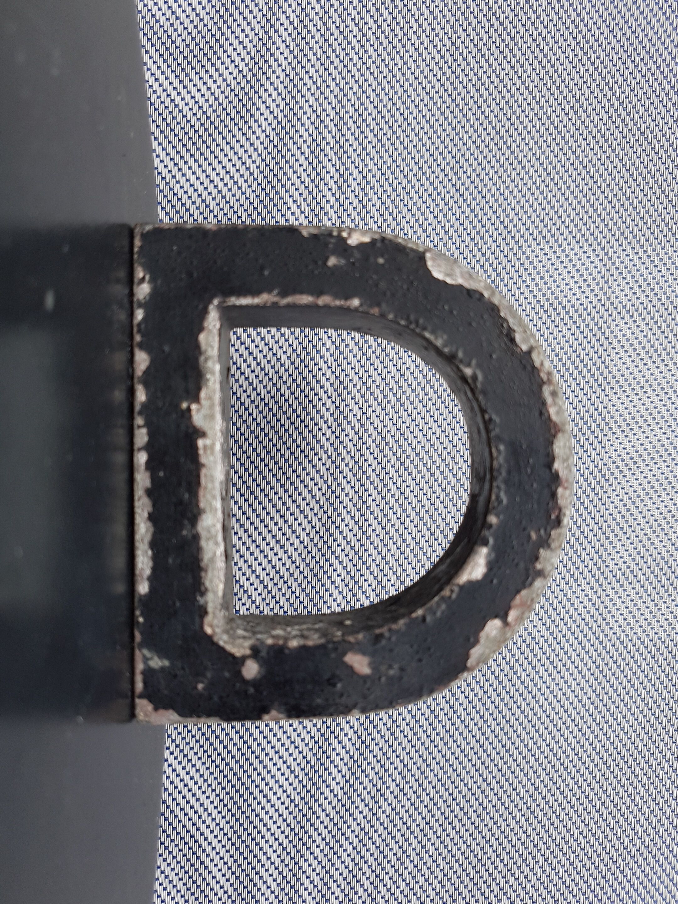 Store sign letter D in zinc