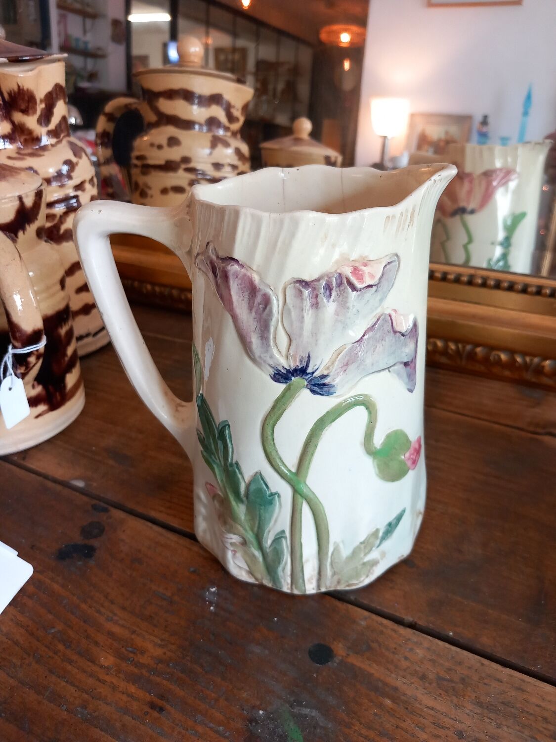 Carafe .slip. decor poppies