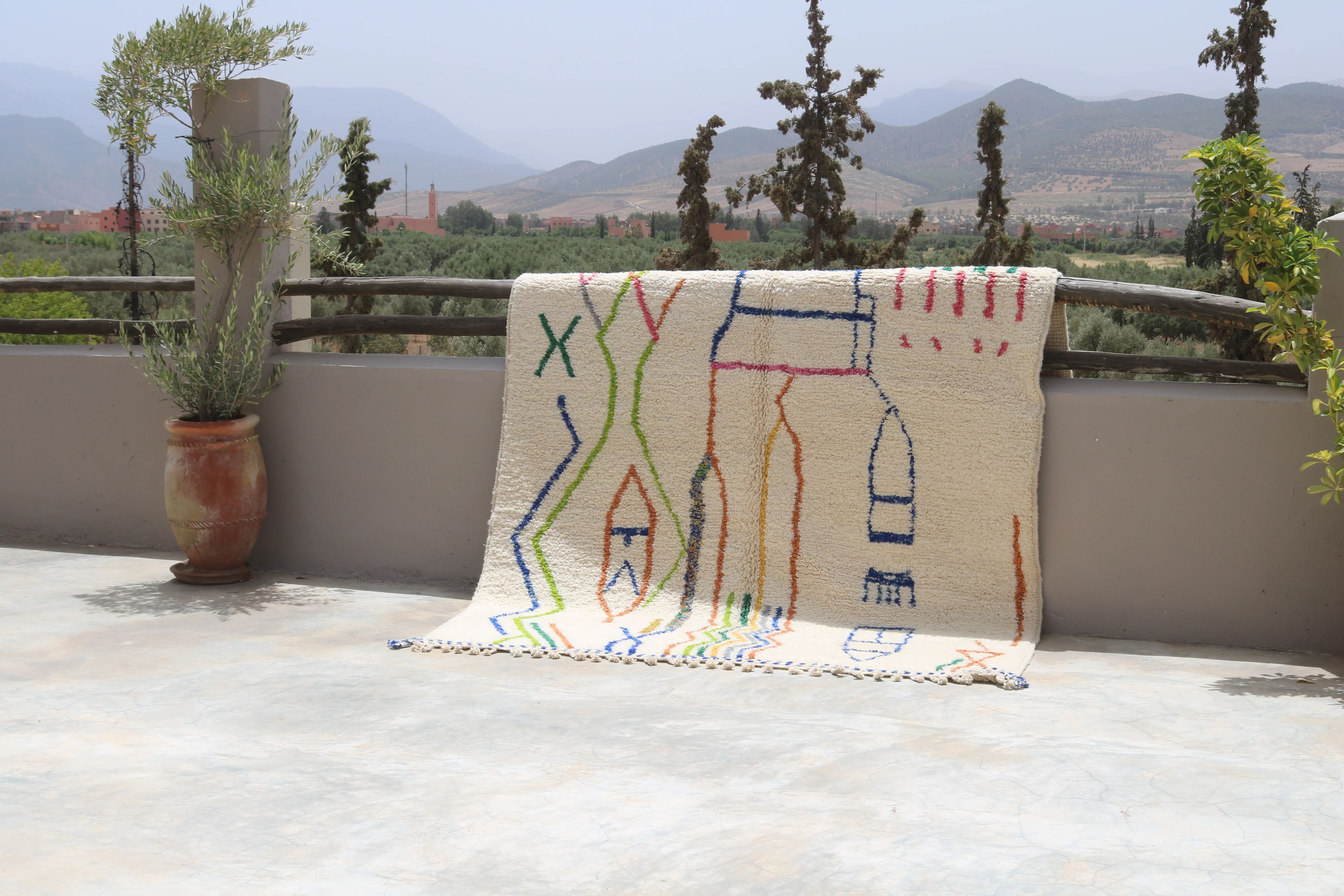 Large handmade colourful rug, 305 x 205 cm - G1082