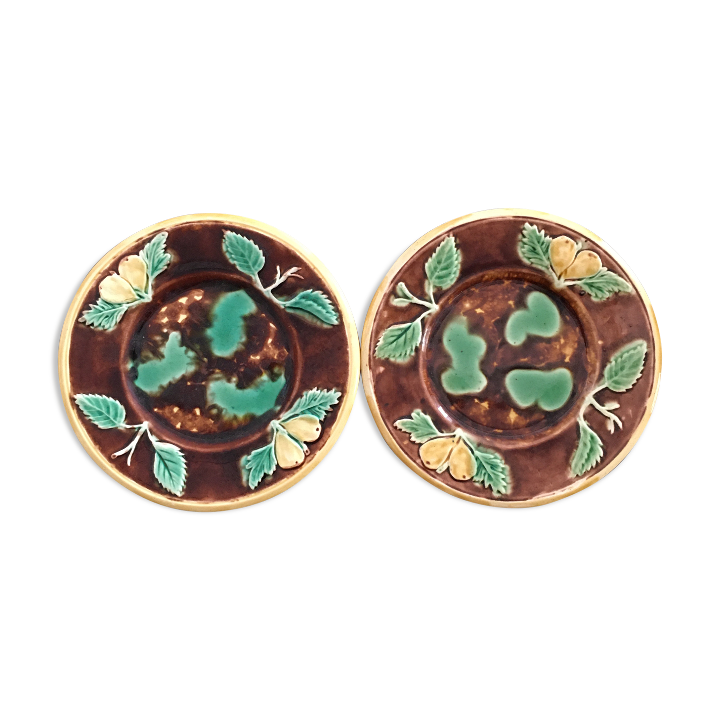 Lot de 2 assiettes décor poires
