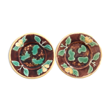 Lot of 2 plates decorated pears