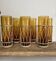 6 amber long drink glasses with wicker