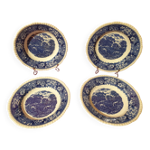 Set of 4 soup plates English Scenic Staffordshire Adams England