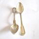 Set of 2 silver-plated dessert spoons in Chinon style, 15 cm.