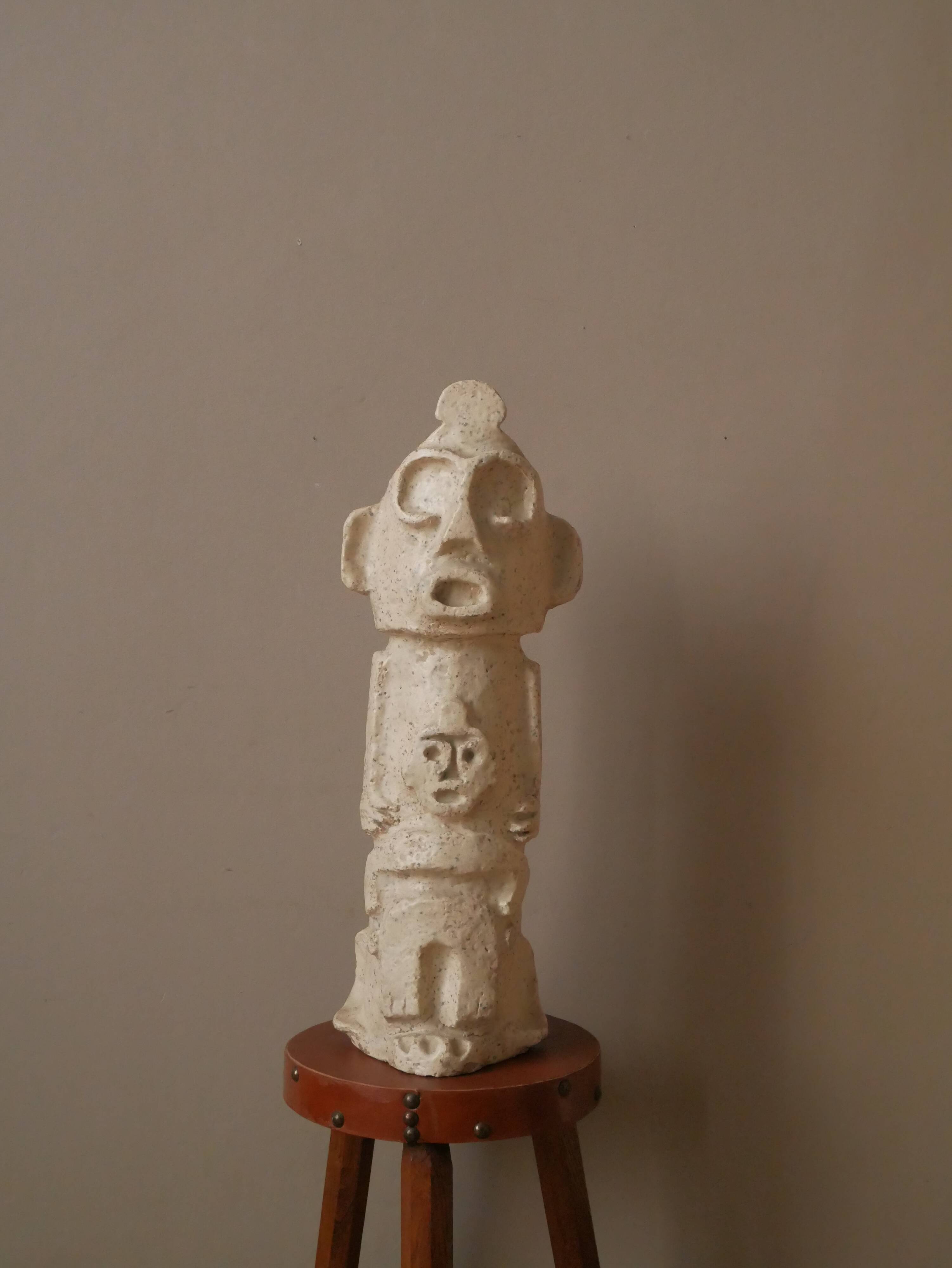 Totem sculpture African art ethnic tribal handmade object