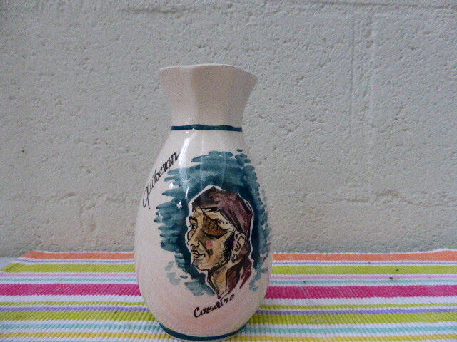 Vase enamelled ceramic, the privateer, Quiberon vintage 1950