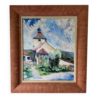 Huile sur toile par Louis Neillot (1898-1973) paysage 1921