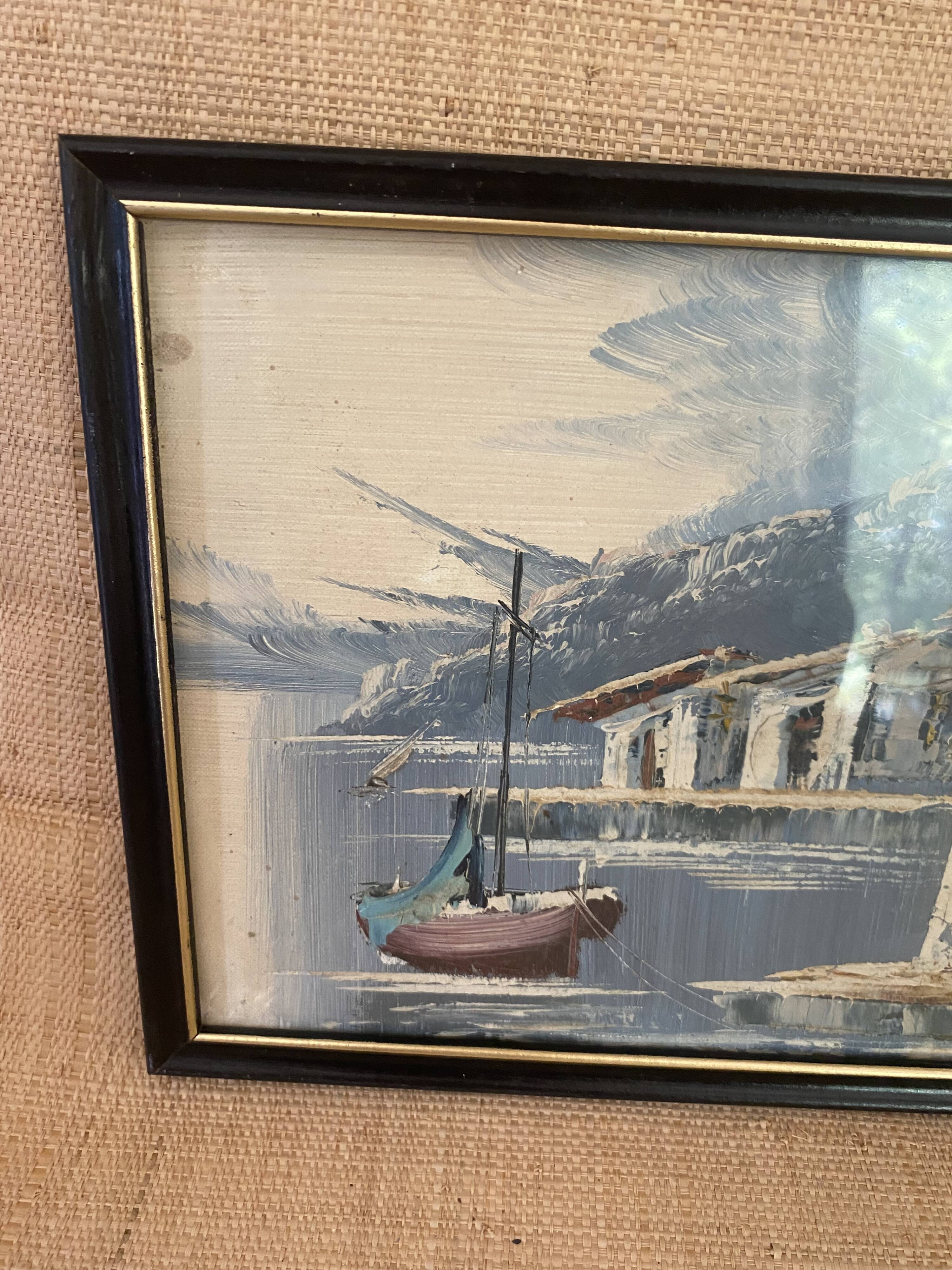 Oil on canvas framed under glass