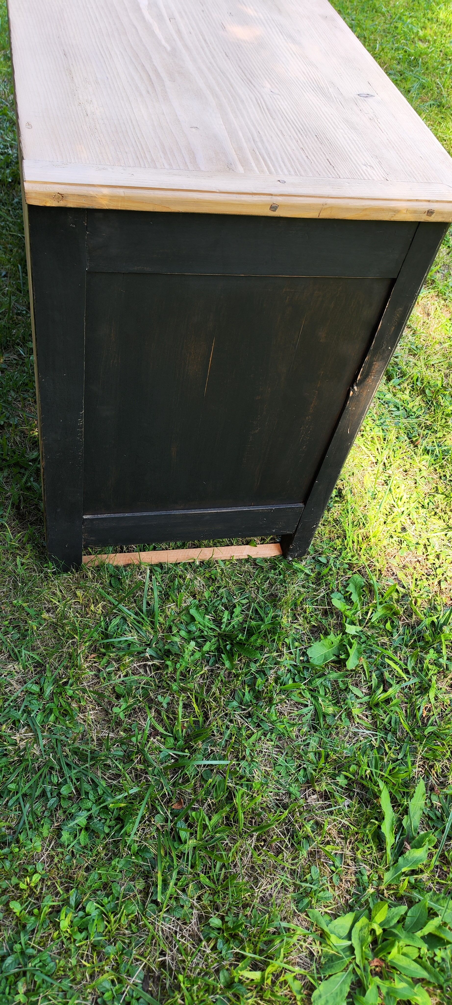 Old trading counter nine drawers black patina trade furniture