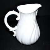 Antique Sarreguemines porcelain pitcher, plain Viennese pattern