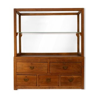 5 drawer wooden showcase