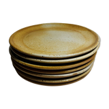 7 assiettes à dessert vintage en grès