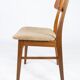 Dining room chair in teak and light fabric of danish design from the 1960s.