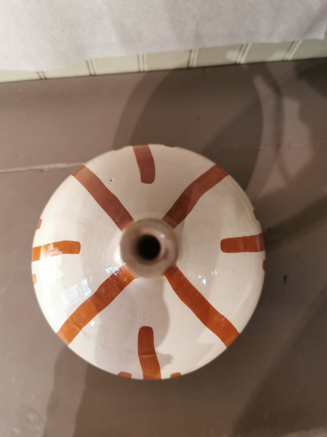 Moroccan striped ceramic vase