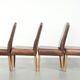 Vintage set of 4 dining chairs made of sheepskin leather with a high back