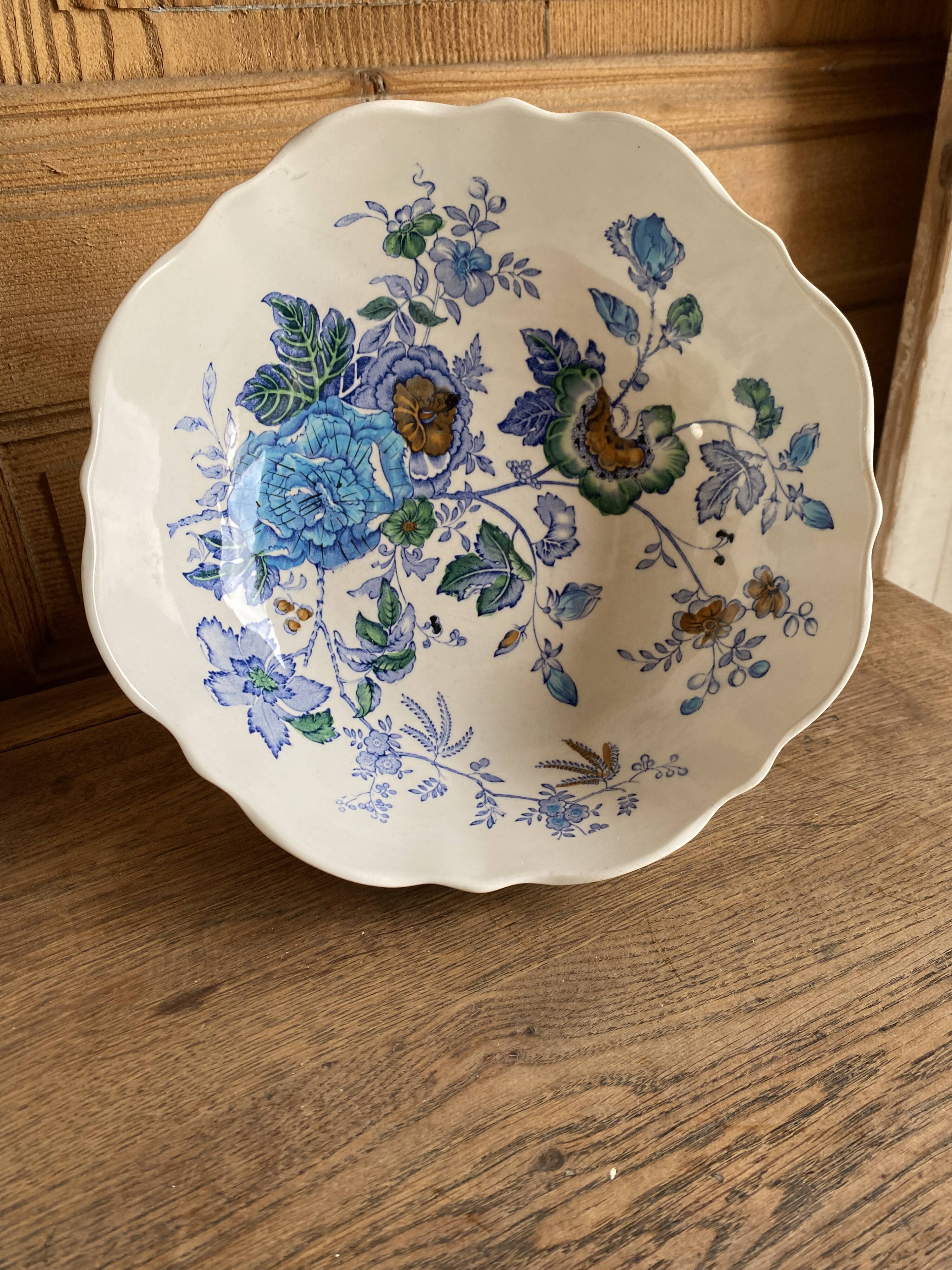 Set of 8 flat plates Mason's Belvedere flowers