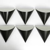 Set of six very rare large 1970s metal wall lights by Staff | Model 2020/21