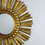 Mid-century gilded wooden sunburst mirror, Italy, 1950