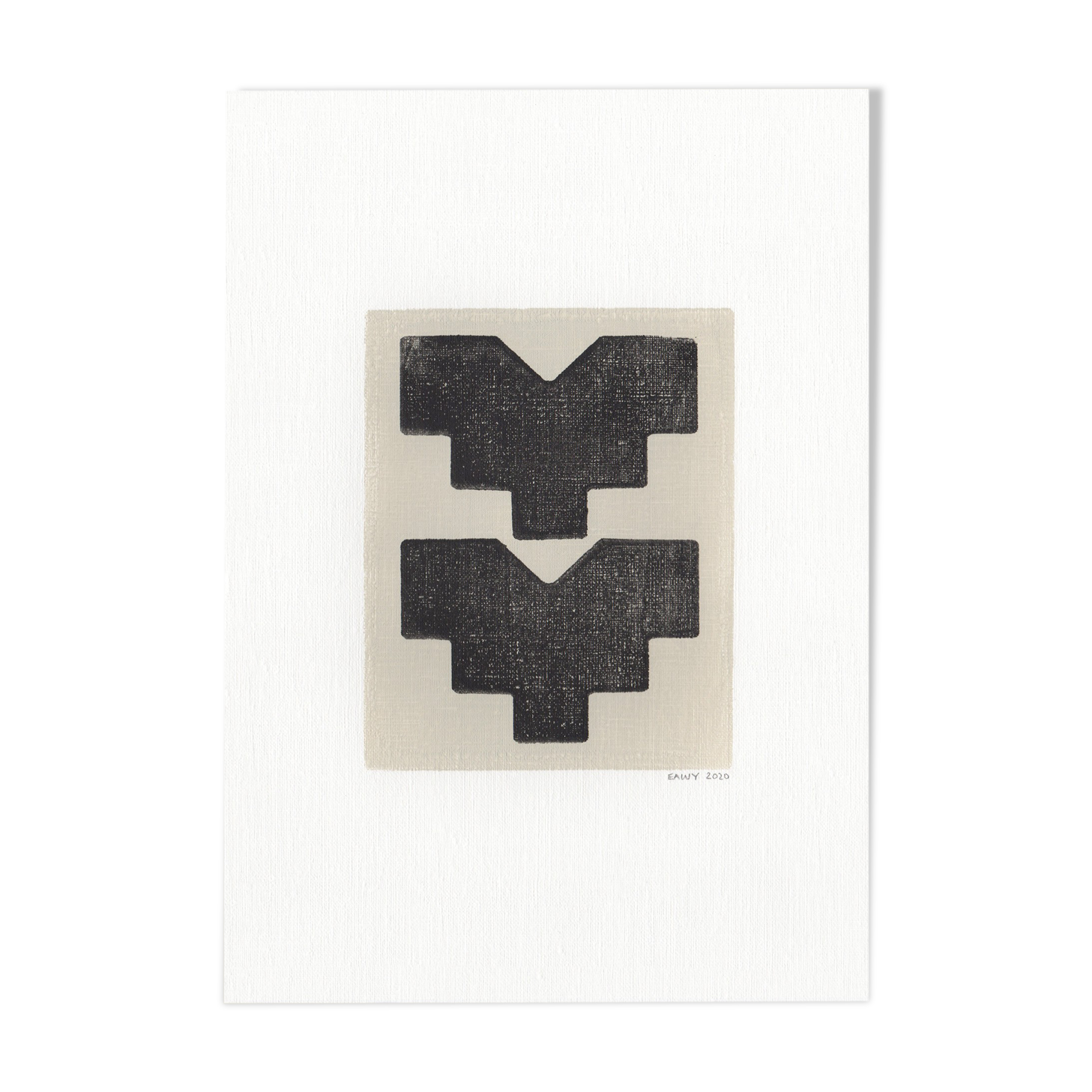 One-design painting on paper, dated and signed without frame