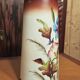 Antique Opaline Vase with Floral Decoration 1900 Art Nouveau