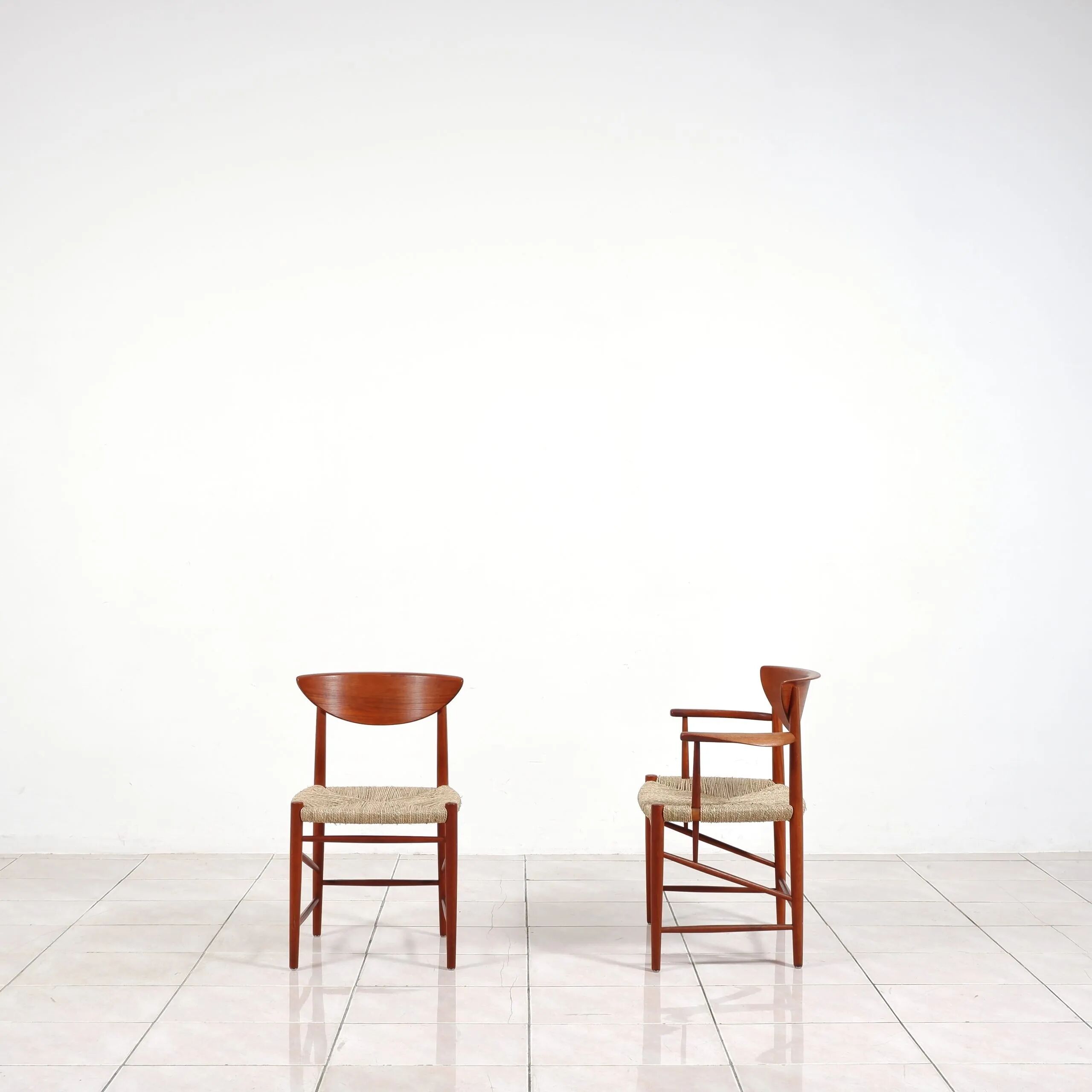 Set of model '317' & '316' by Hvidt & Molgaard-Nielsen for Søborg, fresh weaving