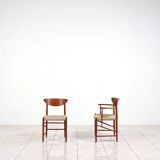Set of model '317' & '316' by Hvidt & Molgaard-Nielsen for Søborg, fresh weaving