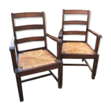 Rustic country wooden armchair