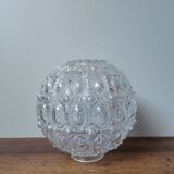 Globe of vintage molded glass lamp bubbles portable suspension