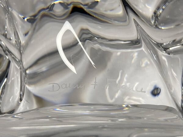 Daum, important centre de table vide poche en cristal vers 1950