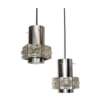 Pair of vintage hanging lamps 1970