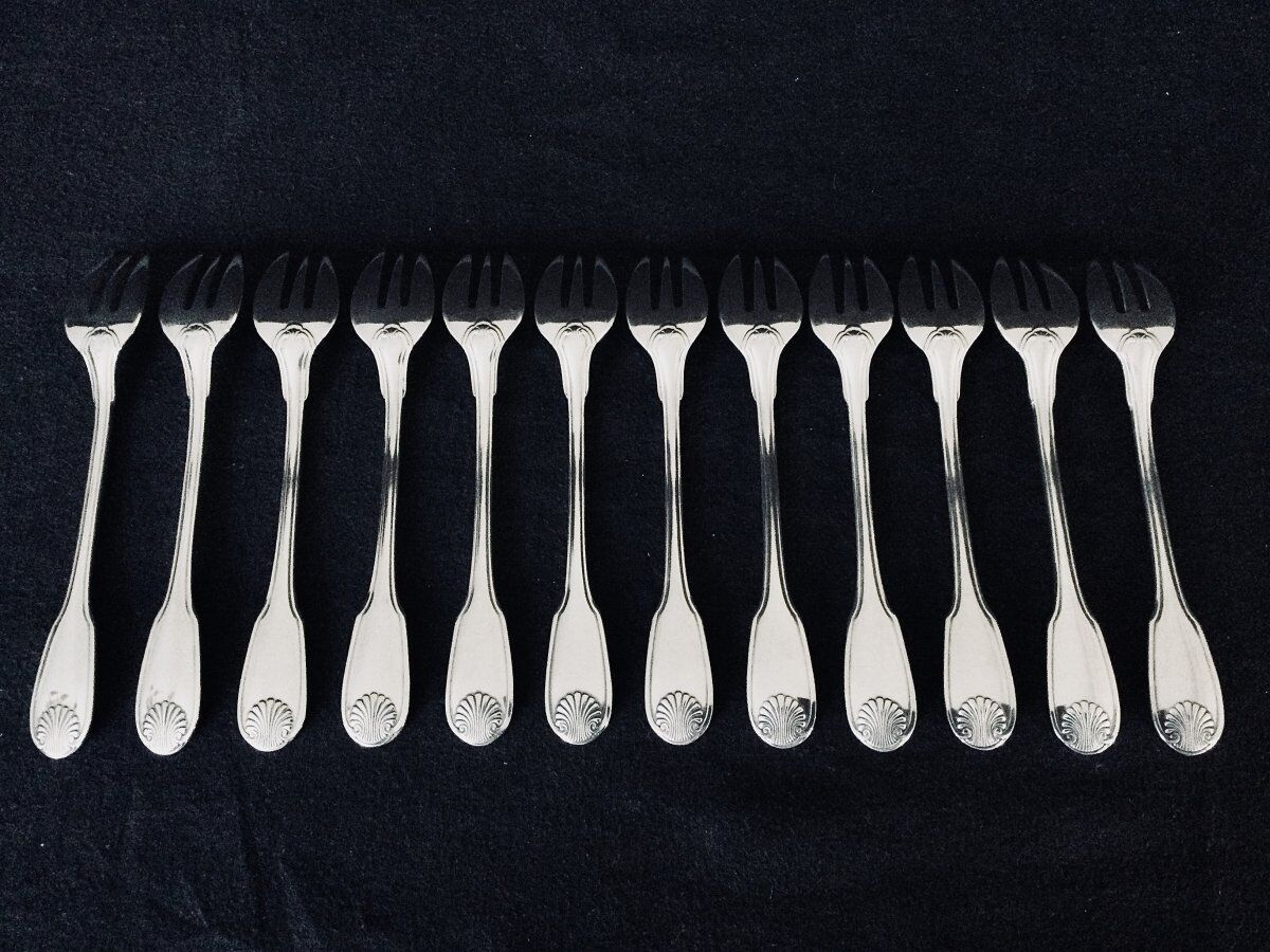 12 oyster forks christofle vendôme