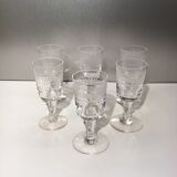 Set of 6 liqueur glasses, engraved, early 20th century