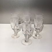 Set of 6 liqueur glasses, engraved, early 20th century