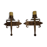 Pair of gold beaten iron
