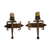 Pair of gold beaten iron