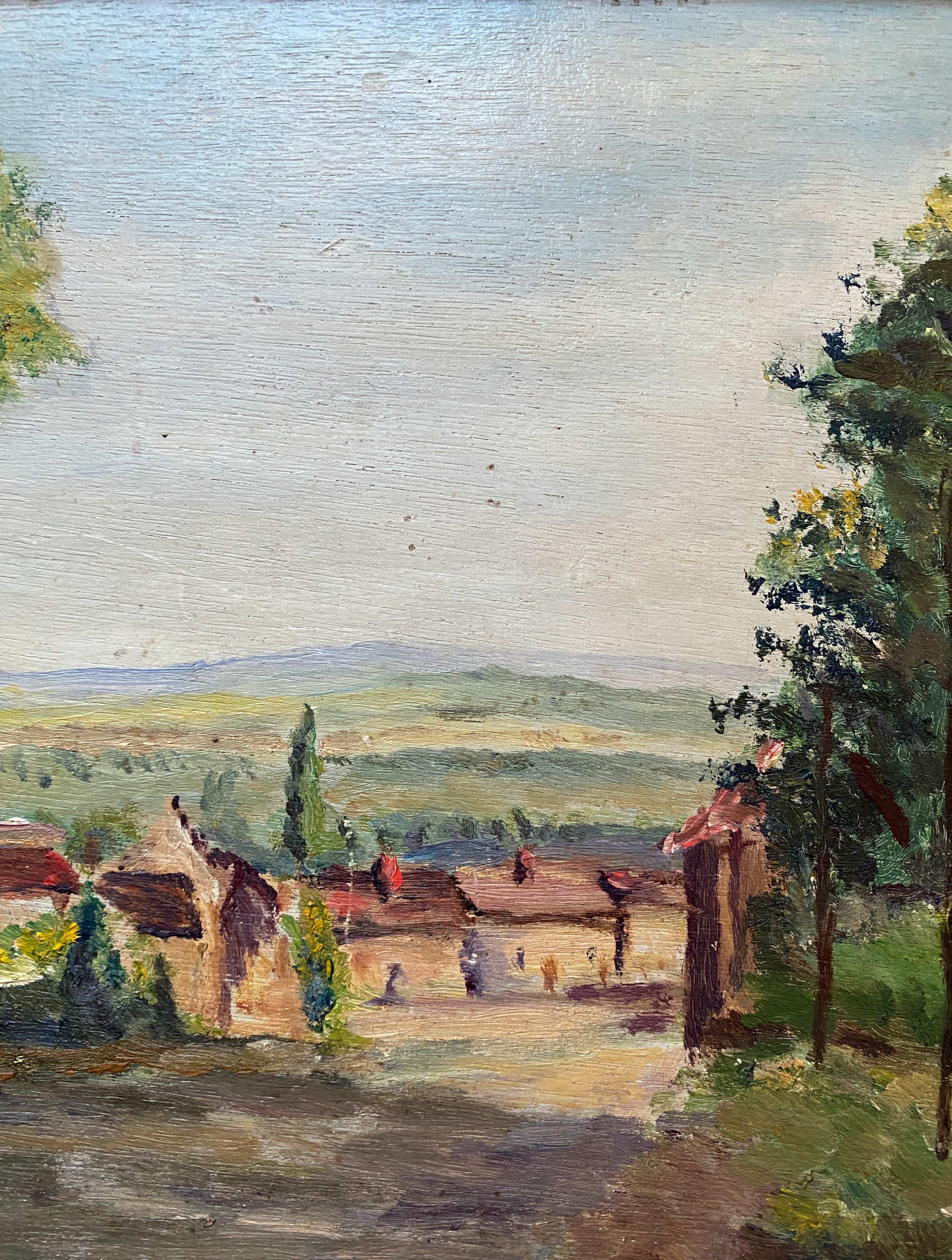 HSP table "The entrance to the village with hilly landscape" + frame