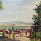 HSP table "The entrance to the village with hilly landscape" + frame