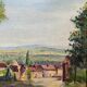 HSP table "The entrance to the village with hilly landscape" + frame