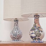 Paire lampes faïence de Gien