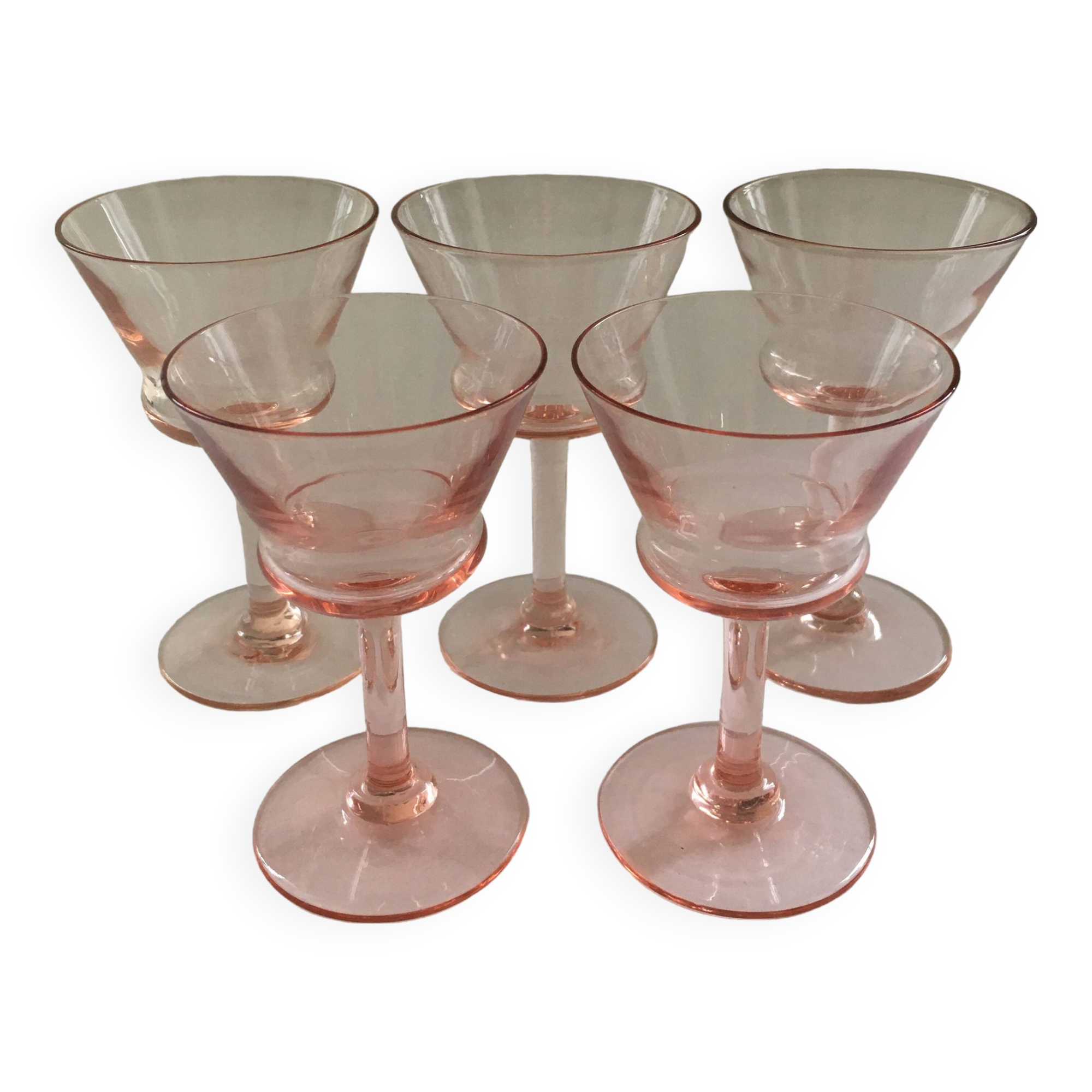 Set de 5 verres rosés