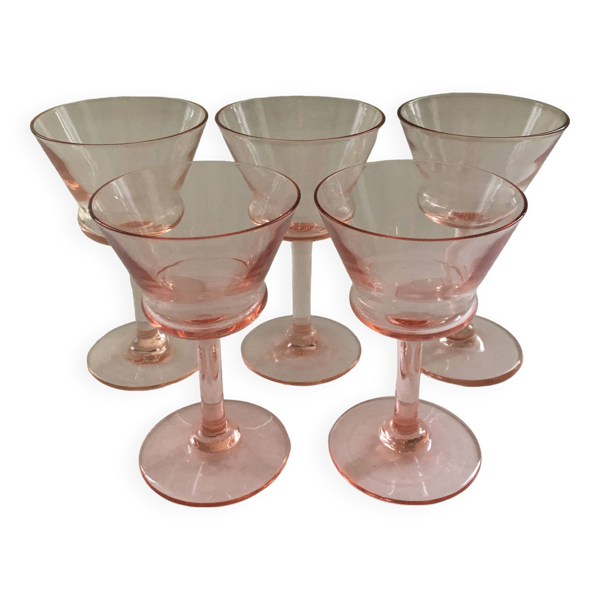 Set de 5 verres rosés