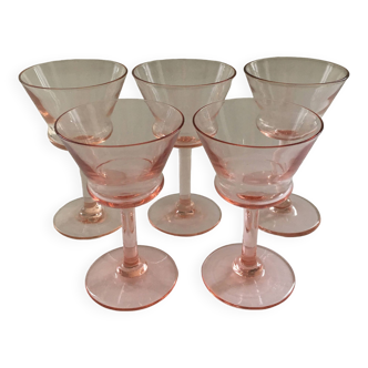 Set de 5 verres rosés