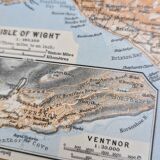 Île de Wight, Angleterre, plan original imprimé en 1913.