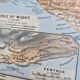 Île de Wight, Angleterre, plan original imprimé en 1913.