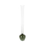 Vase soliflore murano pied verre bullé bleu/gris 1950