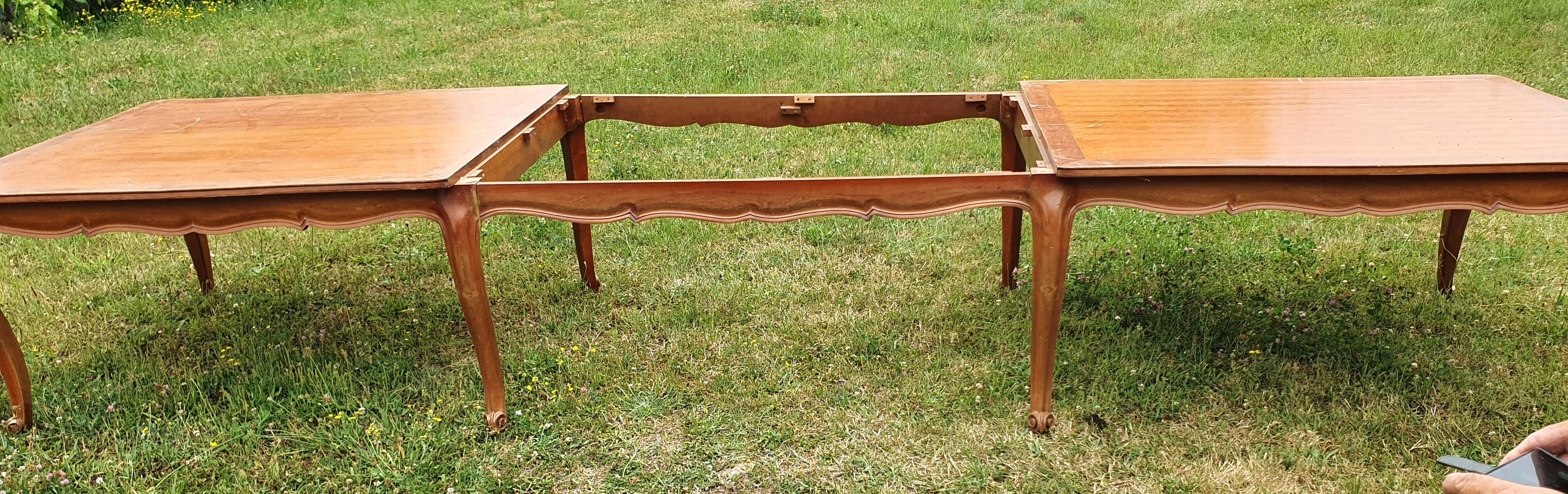 Louis XV style table 4.50 m in 3 parts
